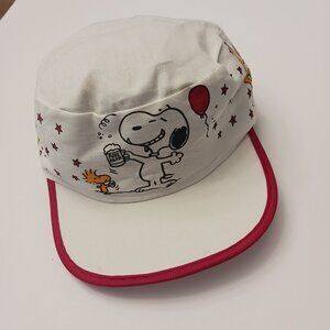 Snoopy Let's Party Root Beer Woodstock painters hat 1990s